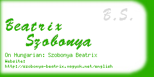 beatrix szobonya business card